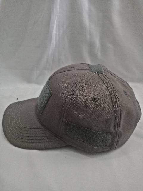 Topi perekat tactical kanvas darkgrey/abu tua