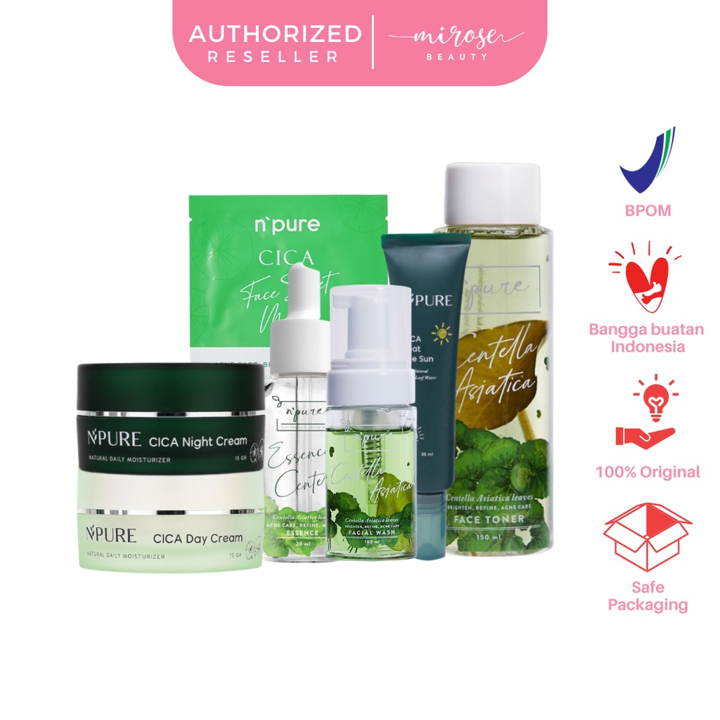 NPURE FACE TONER, ESSENCE, CLAY MASK, FACE WASH, CLEAR PAD Centella Asiatica (Cica Series)