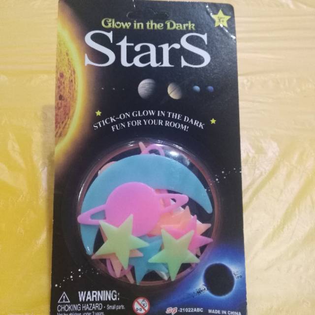 Glow in the dark bintang bersinar di malam hari led star moon lamp light tempel langit stiker anak