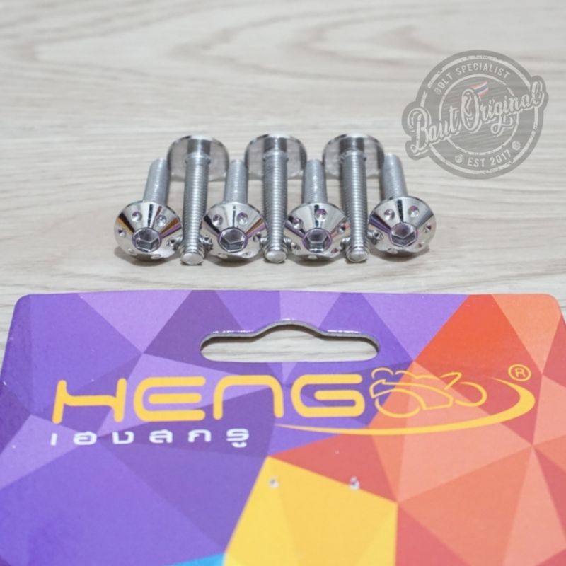 baut probolt payung silver stainless flower bintik 5x25 drat 8 panjang 2.5cm heng thailand