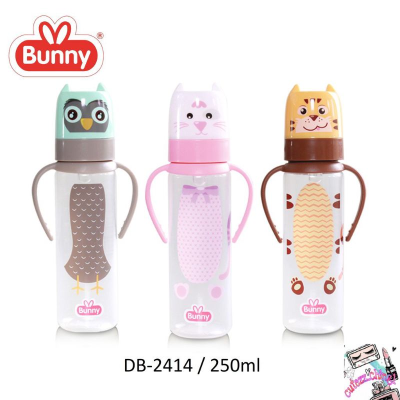 ☃Cutezz_Ching1☃Lusty Bunny Character Feeding Bottle Botol Susu With Handle DB-2414/1214