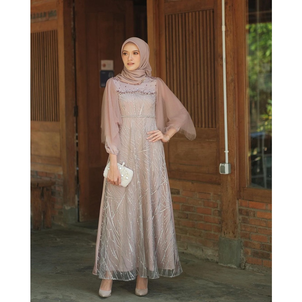 Best Seller Gamis Brukat Modern Terbaru, Gamis Remaja Dress Wanita Dress Kondangan Lamaran Wisuda Lebaran 2022