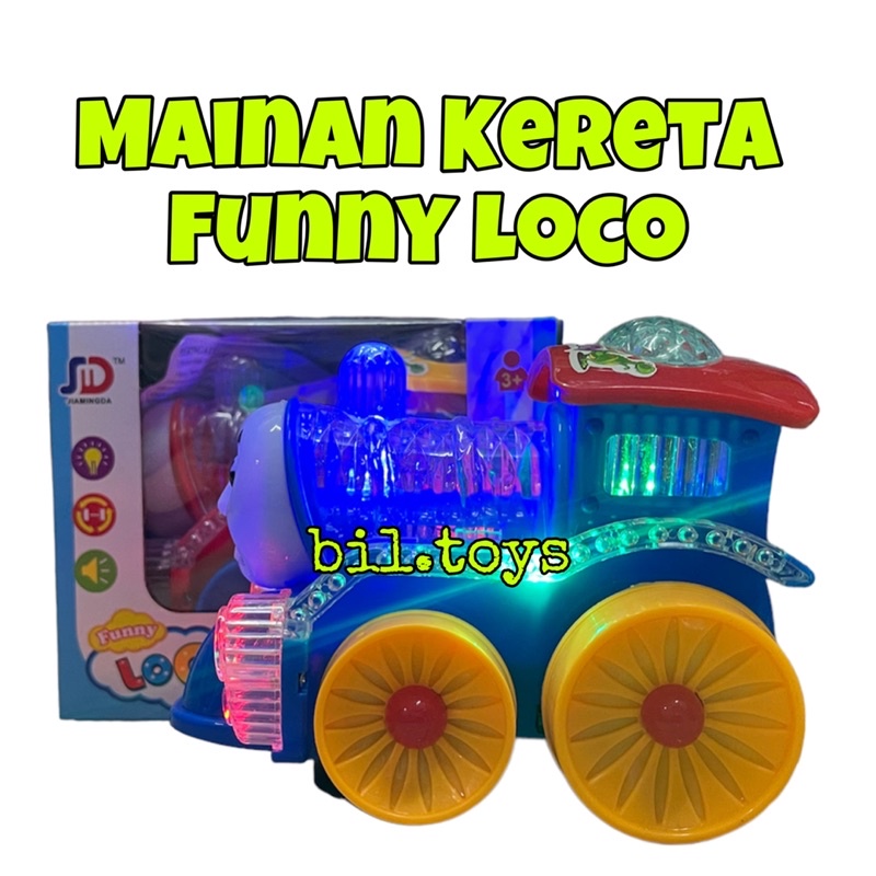 MAINAN ANAK KERETA FUNNY LOCO BUMP AND GO LAMPU MUSIK