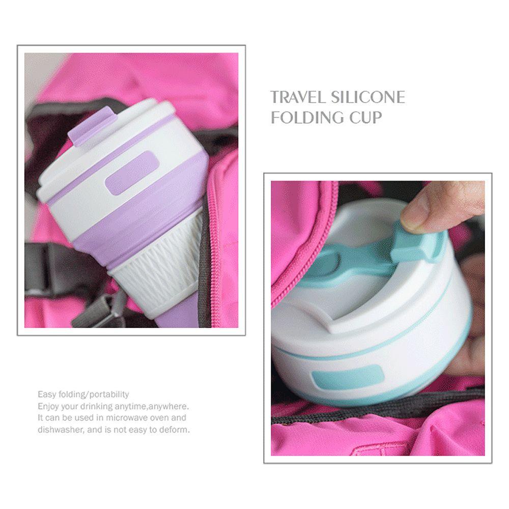 Populer 350ML Collapsible Silicone Cup Food Grade Outdoor Minum Sport Bottle Foldable Gelas Air