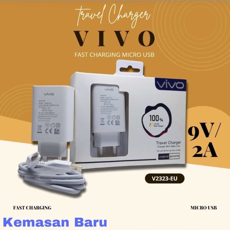 Charger Vivo Original 100% Fast Charging 9V-2A Micro USB