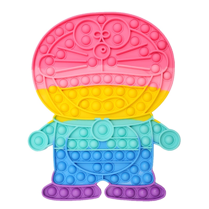 Pop it fidget toy Ukuran Super Jumbo push pop it rainbow mainan edukasi stress release-Doraemon 30cm