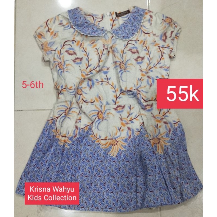 Dress batik anak perempuan 5-6th Krisna Wahyu Kids Collection