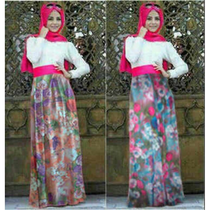 Dijual SALE maxi dress rok motif bunga  raisha  Berkualitas