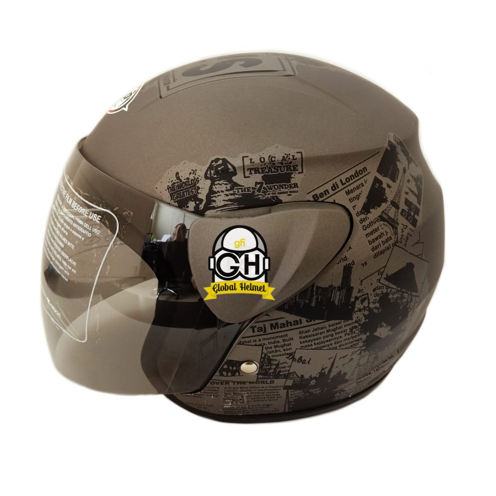 HELM EVOLUTION NEWS GREY DOFF HALF FACE MODEL GM EVO