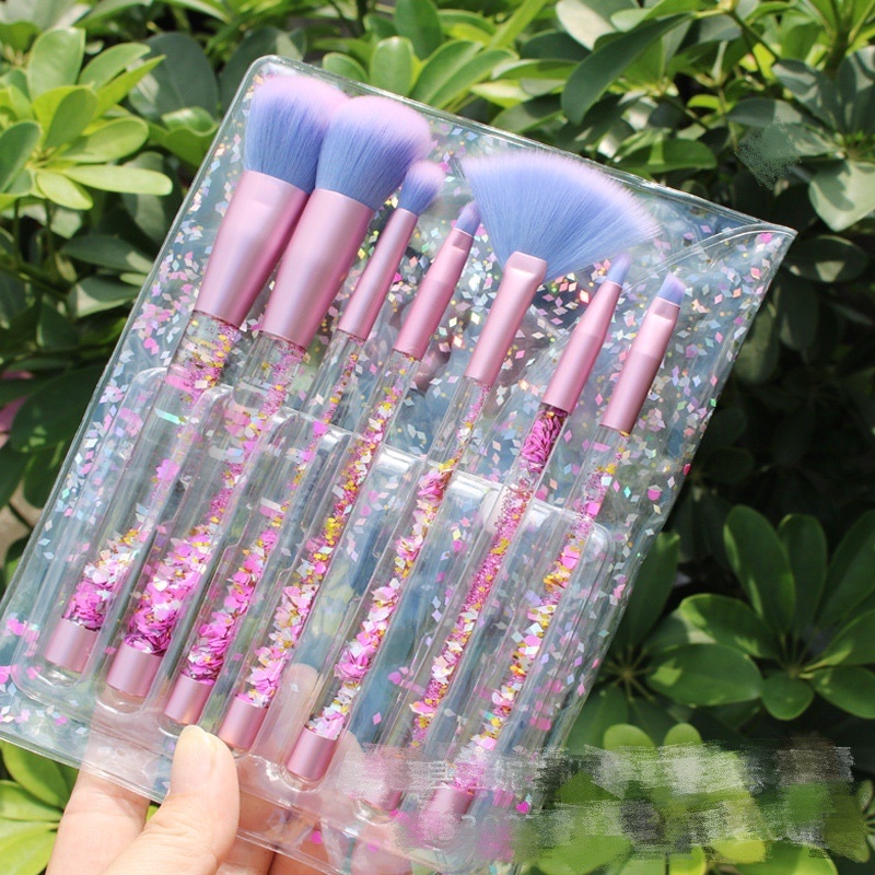 Kuas 7in1 makeup brush set glitter/ MAKEUP / kuas makeup / brush makeup