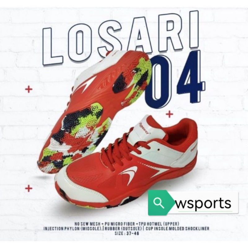 [Boleh Tukar Ukuran] Sepatu Badminton Flypower Losari 04 05 Original