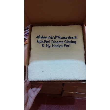Handuk bordir satuan + Box