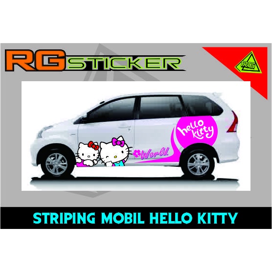 stiker striping hello kitty mobil avanza ertiga calya innova sigra dll