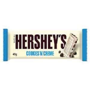 

hershey's milk chocolate with almond cookies and cream creamy milk chocolate 40 gram 24 pcs