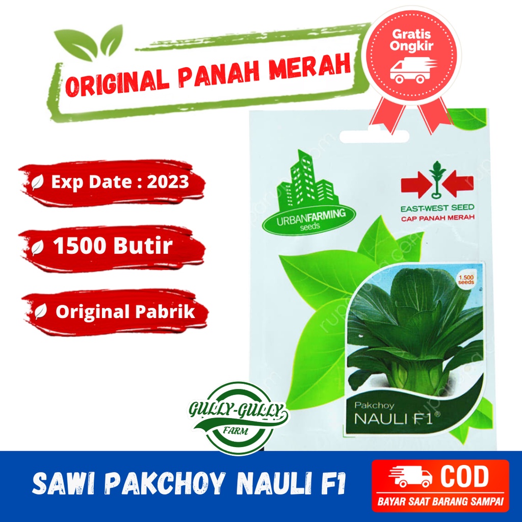 Jual Benih Sawi Pakcoy Nauli F1 1500 Seeds Cap Panah Merah