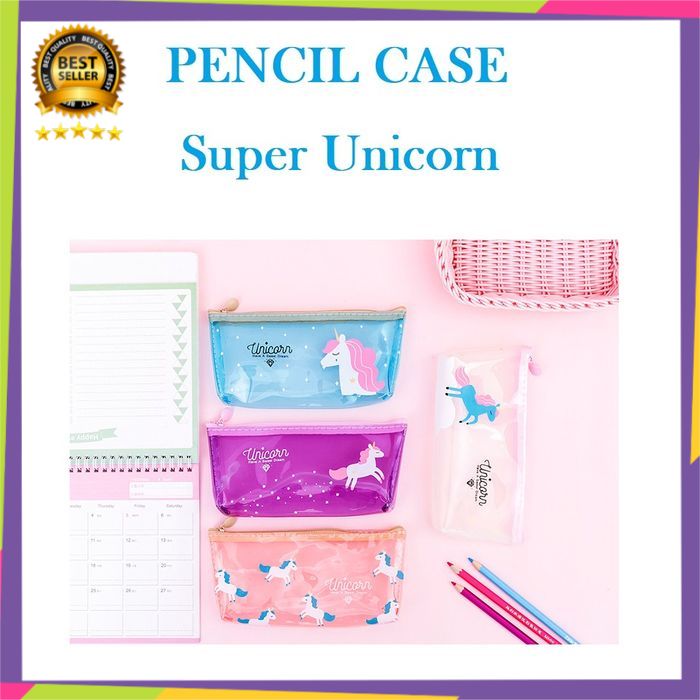 

TEMPAT PENSIL TP0023 Tempat pensil Super Unicorn / Tempat Kosmetik - Putih