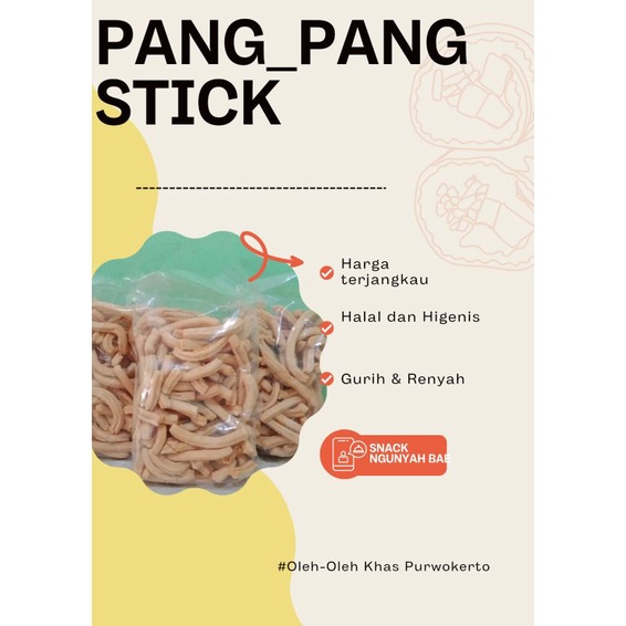 

Pang Pang Stick Original Khas Purwokerto,Renyah Gurihnya,Oleh-olehe Inyong Pada
