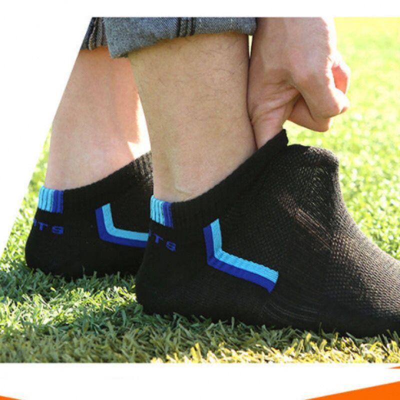 ❀ Chingu ❀ KK007 Kaos Kaki (Tanpa Kemasan) Pria Tipis Pendek Semata Kaki Motif Garis Olahraga Fashion Korea Sock Import Murah