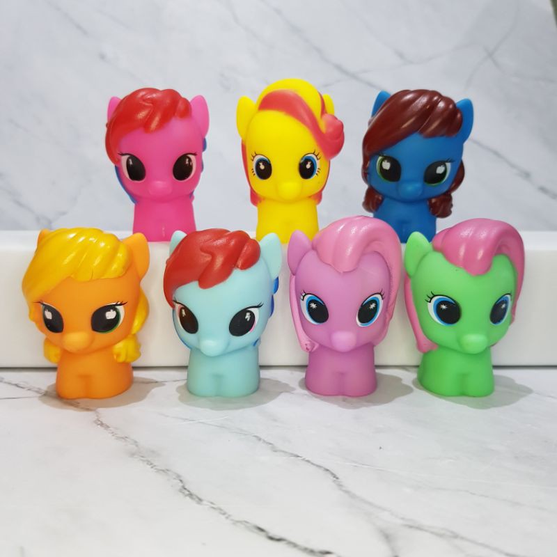 topper hiasan kue ulang tahun 4cm pajangan mobil LITTLE PONY MINI isi 8 mainan karet