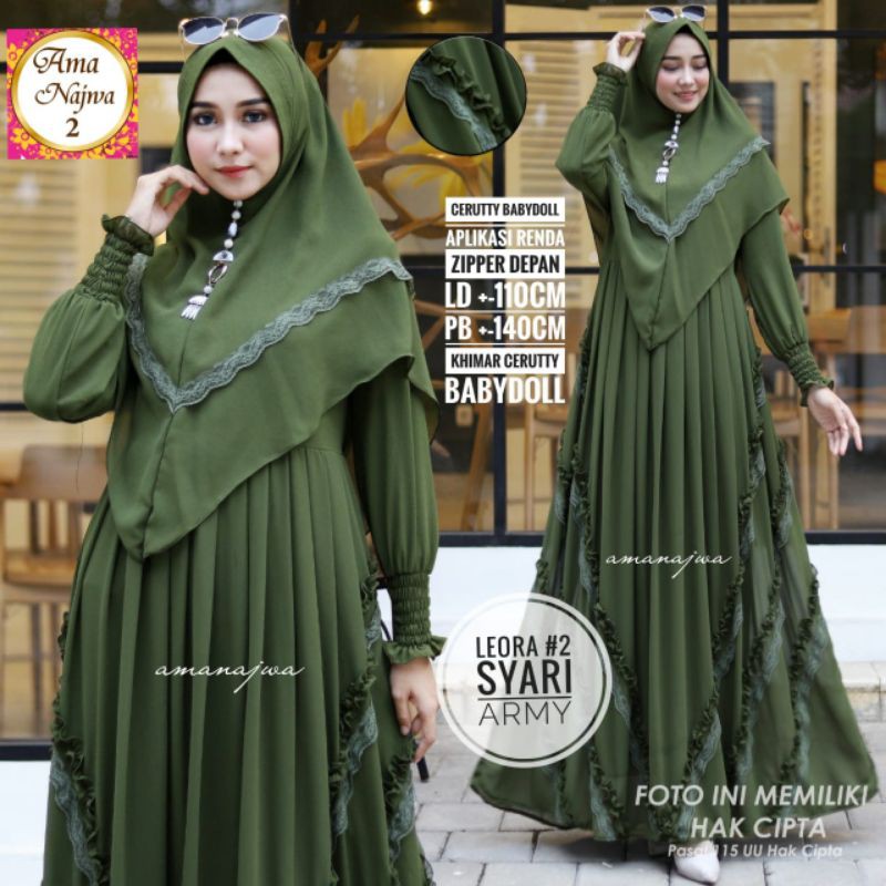 New Best Seller Leora #2 Syari Set Hijab By Amanajwa
