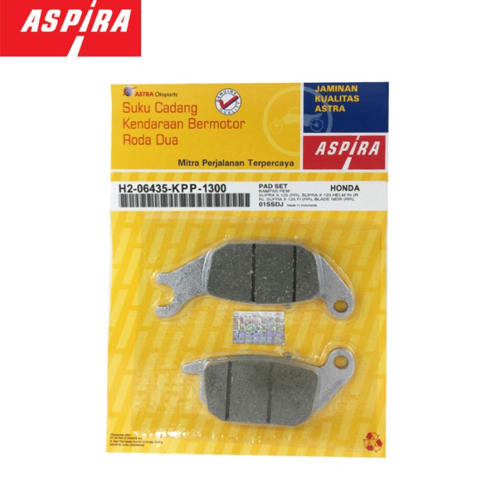 Aspira Kampas Rem Cakram Dispad Set Supra X 125 Belakang KPP Blade New