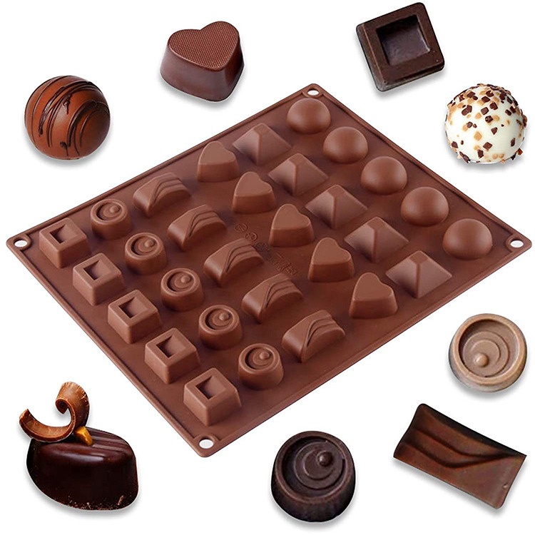 Cetakan Coklat Silicone 30 Grid dengan 6 Motif Beraneka Ragam Cetakan Coklat Jelly Silicone Molds Baking Chocolate TERMURAH TERLARIS