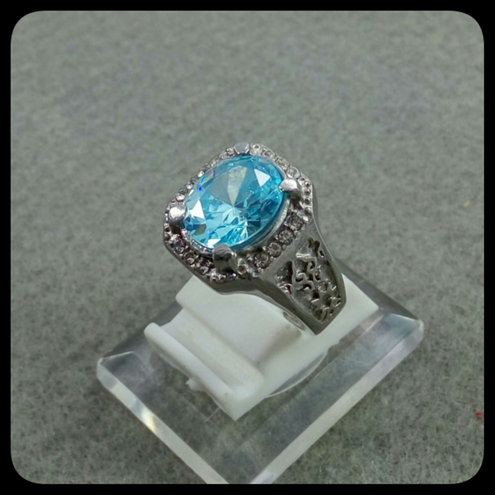 CINCIN PERMATA BLUE TOPAZ SWISS FULL CUTTING