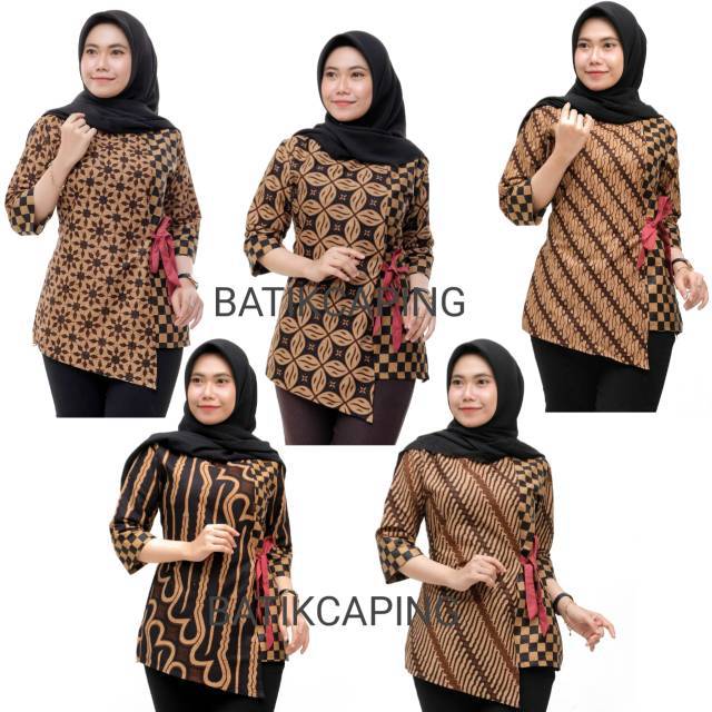 ATASAN BATIK WANITA BLOUSE BATIK LENGAN PANJANG BATIK PEKALONGN BATIK CINA BATIK IMLEK FASHION BATIK