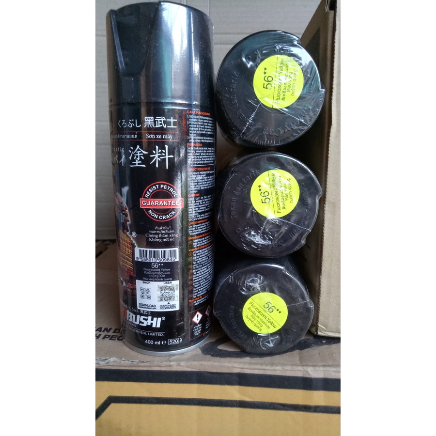 Pilok Pilox Cat Semprot samurai stabilo kuning 56 400ml Samurai Kurobushi Fluorescent Yellow / Kuning Stabilo 56** 400ml