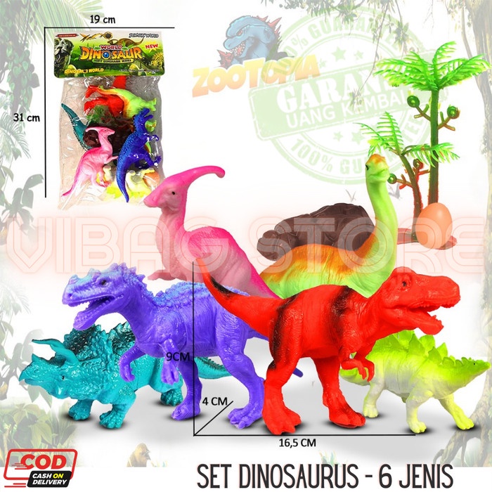 Mainan Dinosaurus Set Karet PVC Trex Brachiosarus Naga Dragon BRO1330
