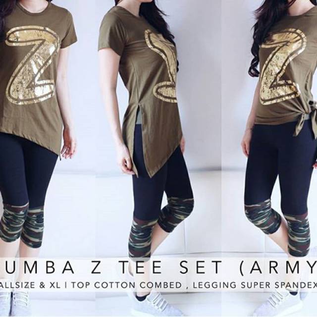Zumba Z- tee SET - baju senam aerobik