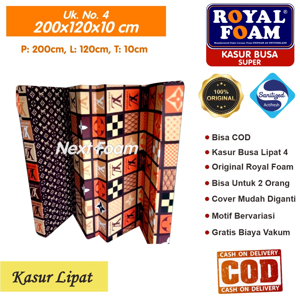 Kasur Busa Lipat Royal Foam Ukuran No 4 200x120x10 cm Tebal 10 cm D23 ORIGINAL