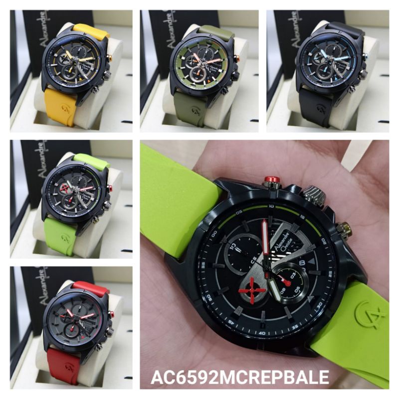 JAM TANGAN PRIA ALEXANDRE CHRISTIE 6592 | AC 6592 RUBBER ORIGINAL