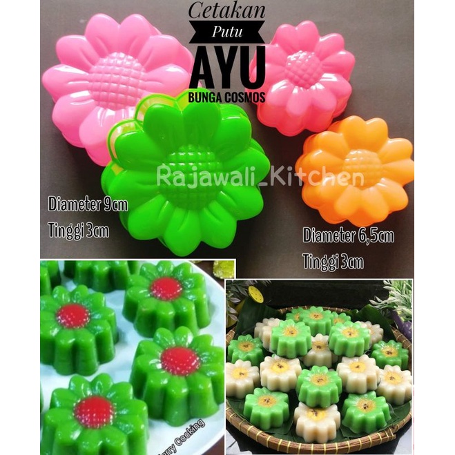 Cetakan Nasi Puding Putu Ayu Bunga Matahari Aster Plastik