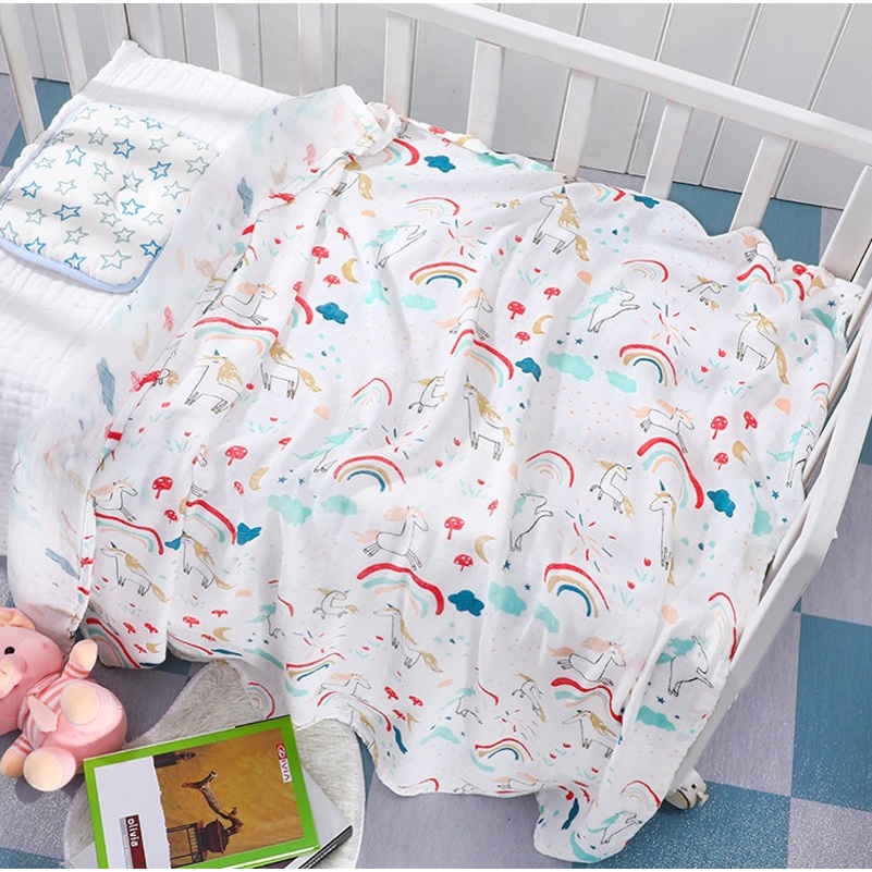 LIGERA Bamboo Muslin Swaddle Bedong Selimut Kain Bayi Lembut  Tidak Panas Premium - Pilih Motif