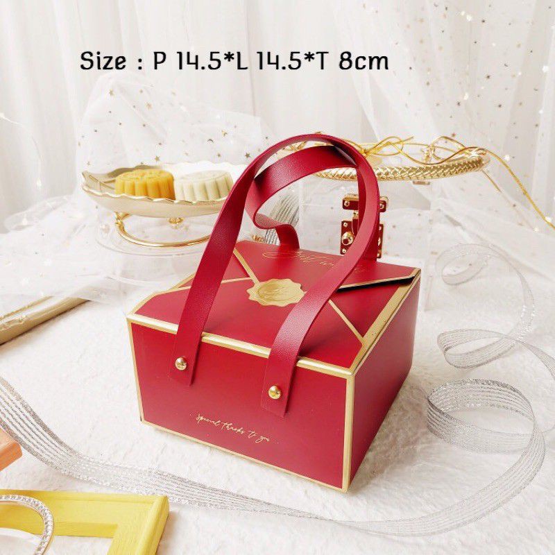 KOTAK BOX MERAH TENTENG UNIK LUCU ELEGAN MEWAH