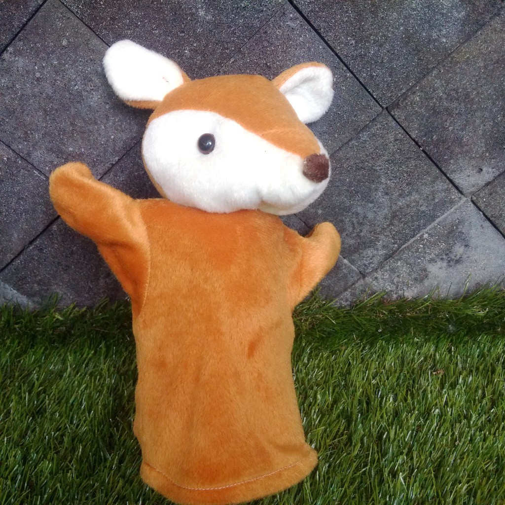 Boneka Tangan Hewan Kancil - Edukasi - Hand Puppet - Alat Peraga - 25cm