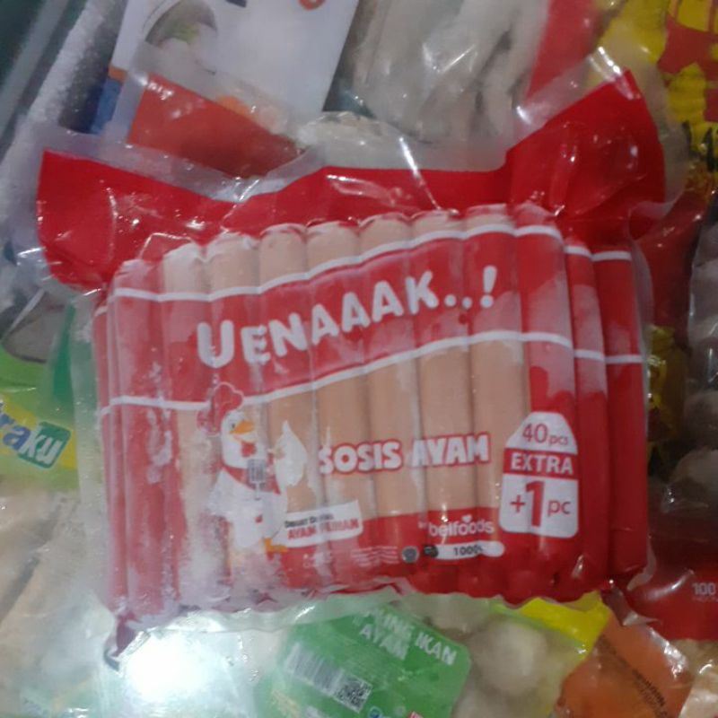 

Belfoods Ueenak Sosis Ayam isi 40 pcs 1 kg