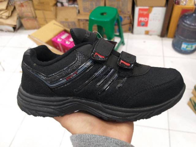 Sepatu Pro Att Original Full Black Hitam Sekolah Anak Laki-laki Lucu Tk Sd Murah