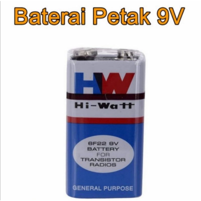 Baterai petak 9 Volt batre baterai segi empat petak