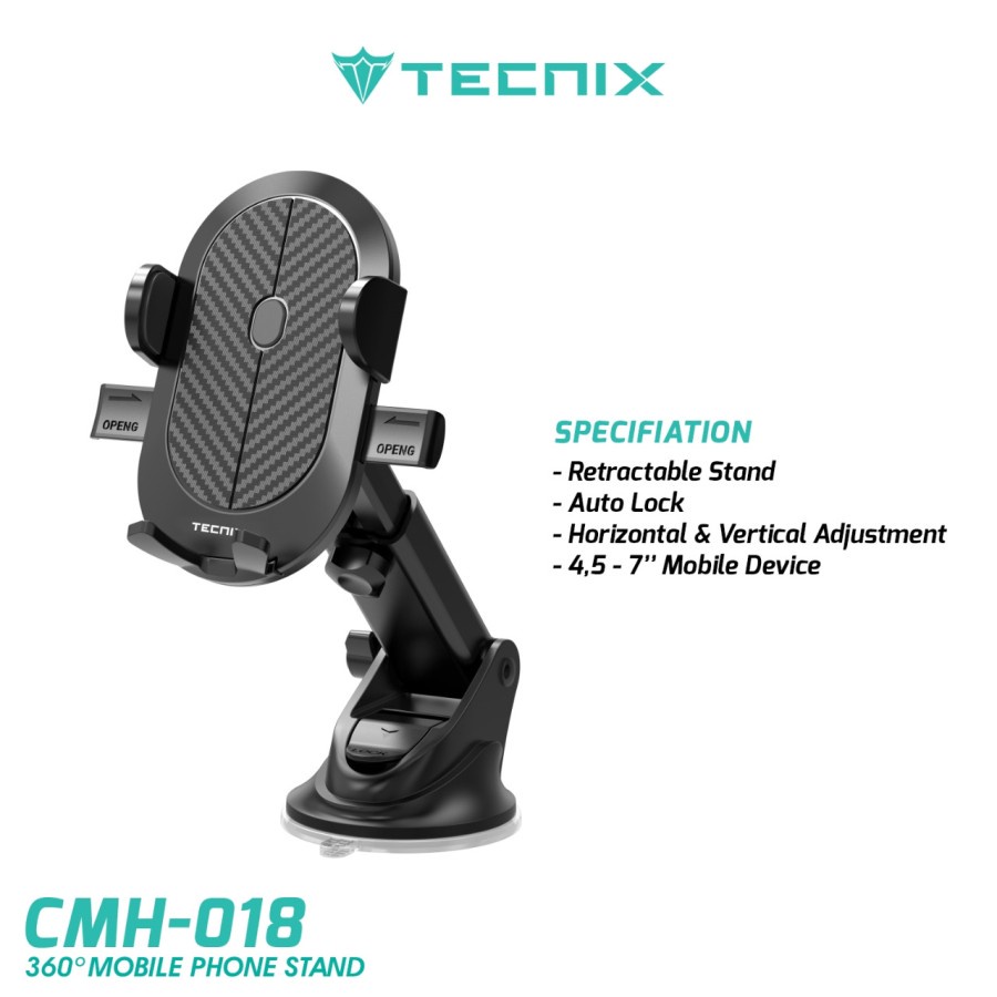 Car Holder TECNIX CMH-18 Holder Mobil Dashboard dan Kaca 360 Rotation