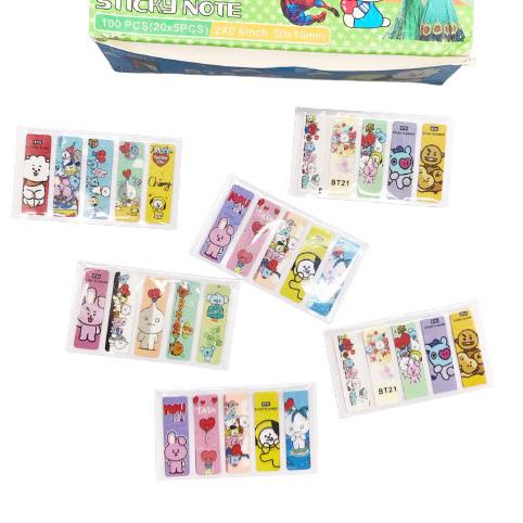 

Pembatas buku plastik karakter stick notes memory books lucu