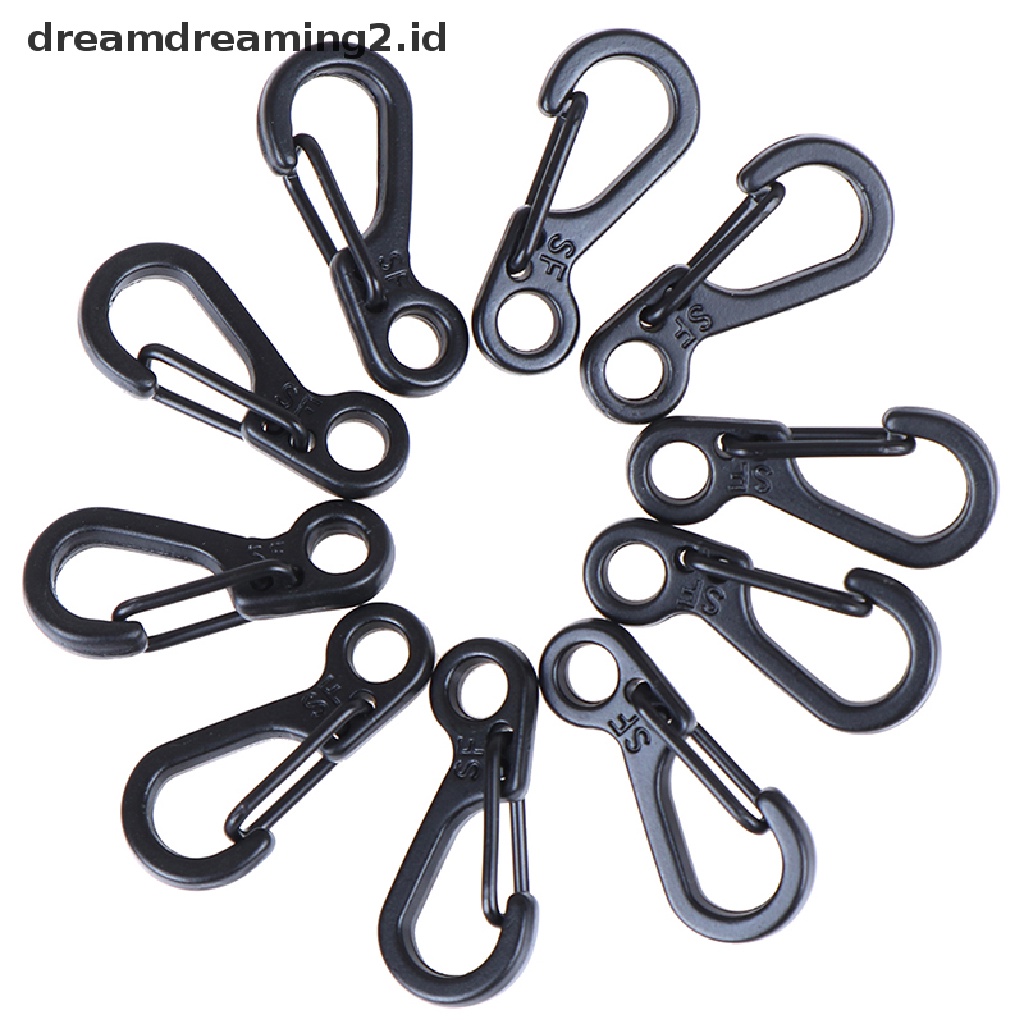 (LIKE) 10pcs Klip Carabiner Mini Untuk Gantungan Kunci / Camping