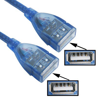 Kabel USB 2.0 Female to Female USB Cewek Cewek type AF to AF Blue