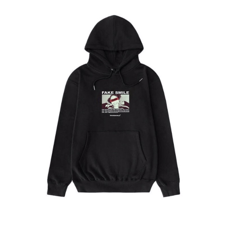 HOODIE TRANSWORLD FAKE SMILE BLACK