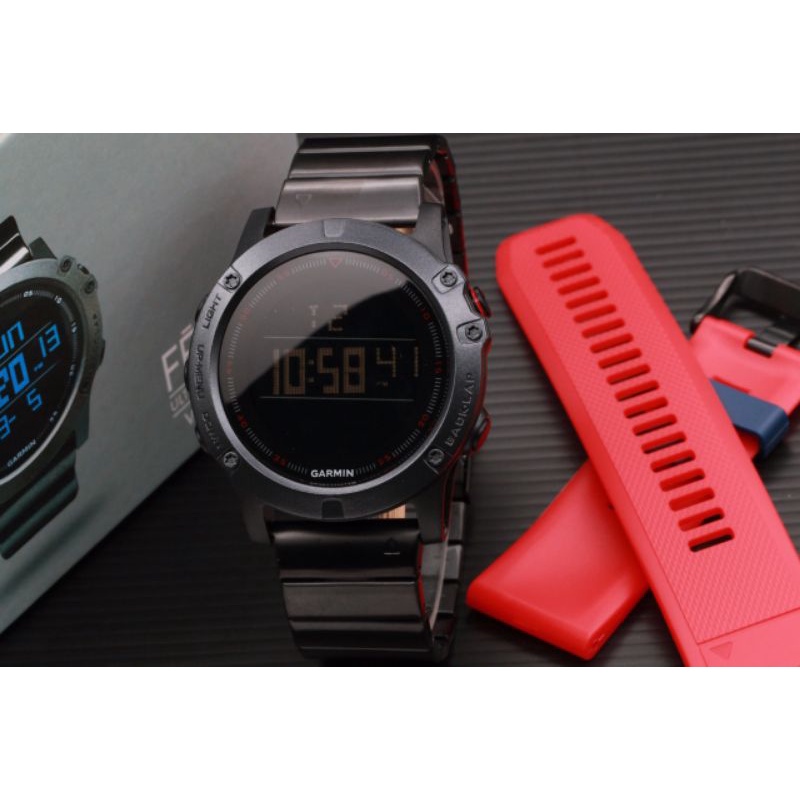 Jam tangan pria garmin T212 digital tali karet rubber