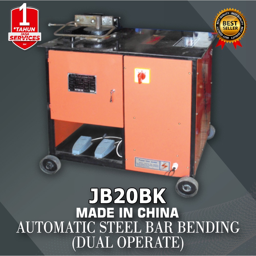 Mesin Penekuk Besi Beton Alat Tekuk Besi Eser Auto 20 mm Steel Bar Bender Machine AKS - JB20BK