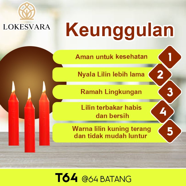 Lilin Sembahyang Parafin Thailand Sukhavati T64 Merah