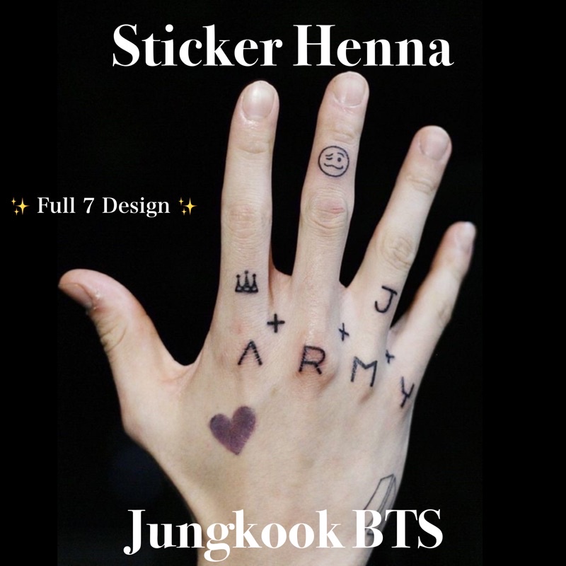 BTS JUNGKOOK Cetakan Henna Tattoo Temporary Halal Sayglow