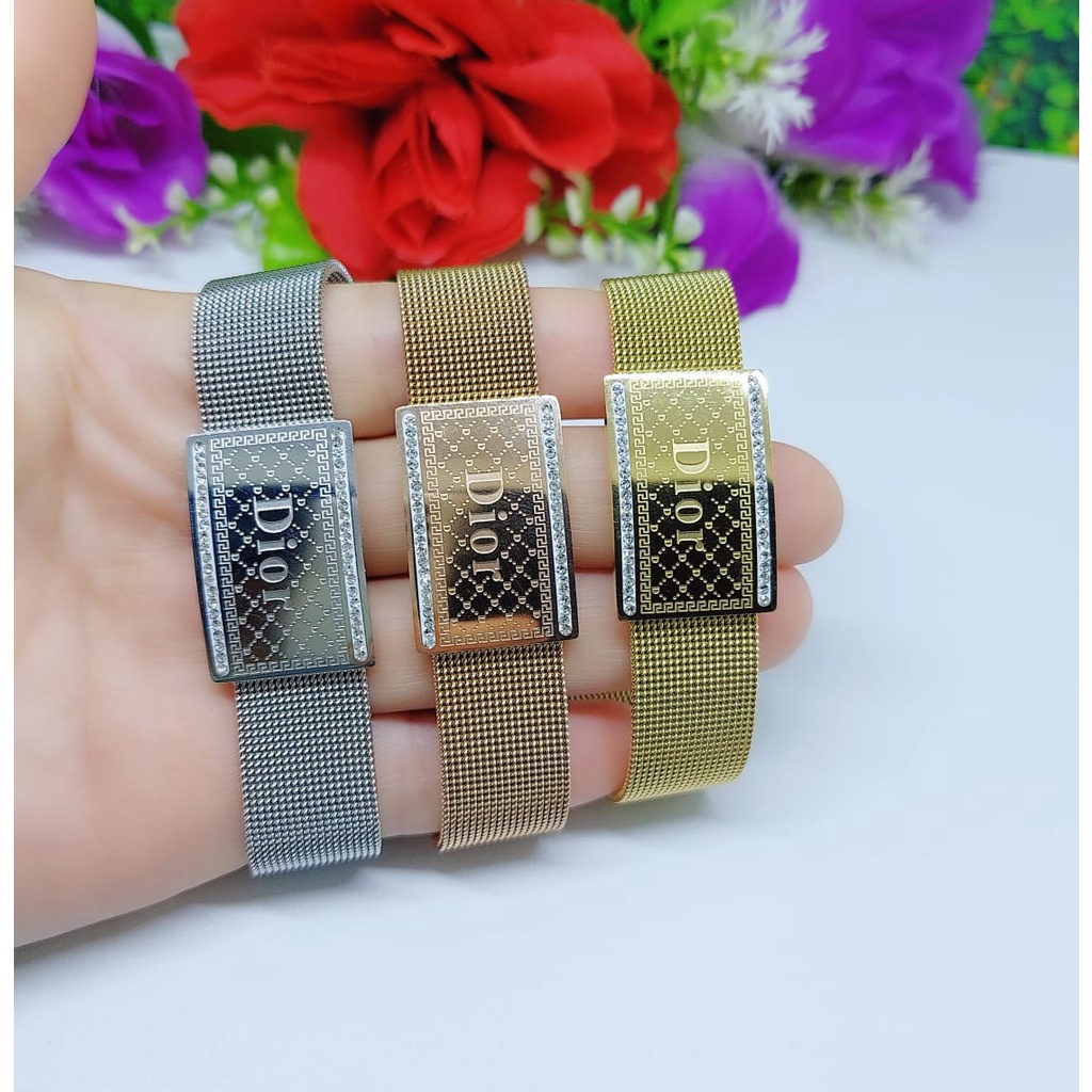 Gelang titanium permata fashion jewelry 0179-0181